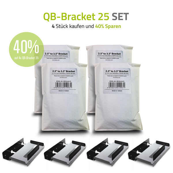 Einbaurahmen für 2,5" SSDs/HDDs für QB Serie - 4 Stück Set
